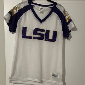 PINK Victoria's Secret LSU Kids White and Purple Jersey